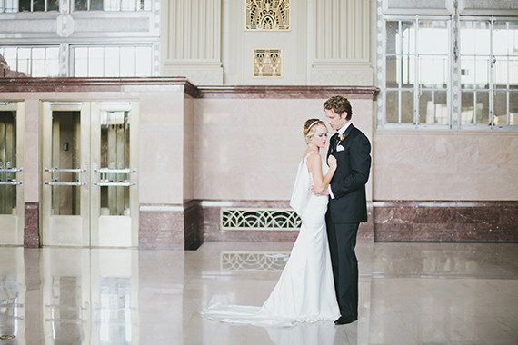 Black & gold wedding portrait