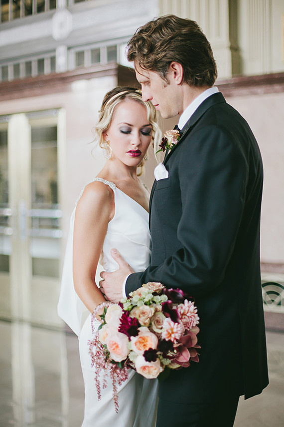 Black & gold wedding portrait