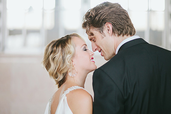 Black & gold wedding portrait