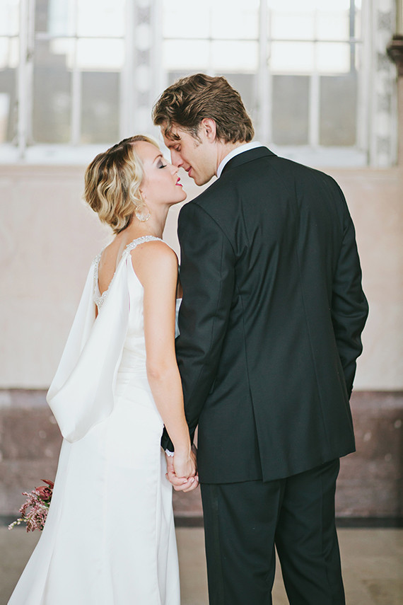 Black & gold wedding portrait