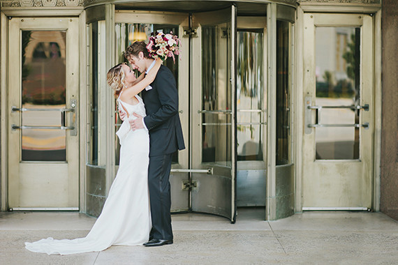 Black & gold wedding portrait