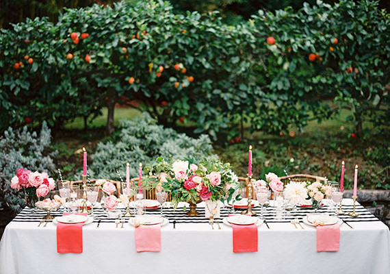Pink, black and gold dinner party Wedding Inspiration
