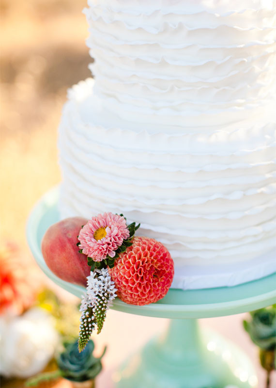 White wedding cake