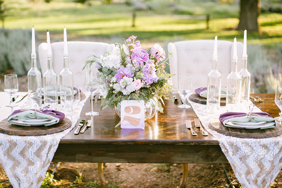 Lavender farm wedding inspiration tablescape