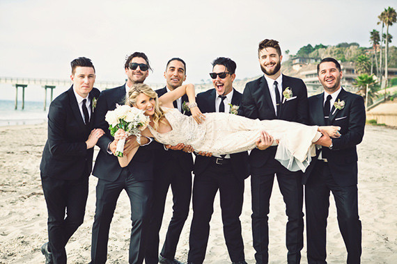 Bride with groomsmen