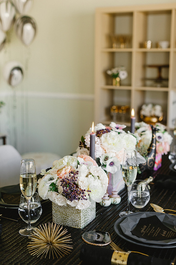 Modern Kate Spade dinner party Wedding Inspiration