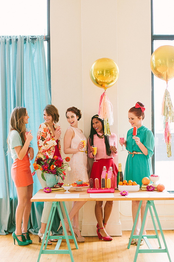 Pink, gold and aqua party inspiration Wedding Inspiration