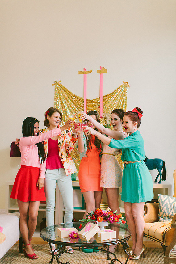 Pink, gold and aqua party inspiration Wedding Inspiration