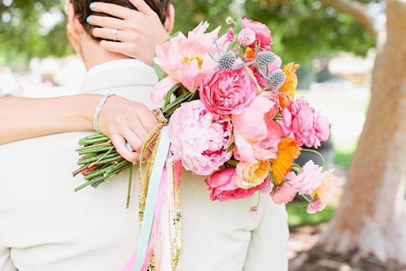 Colorful peony bouquet