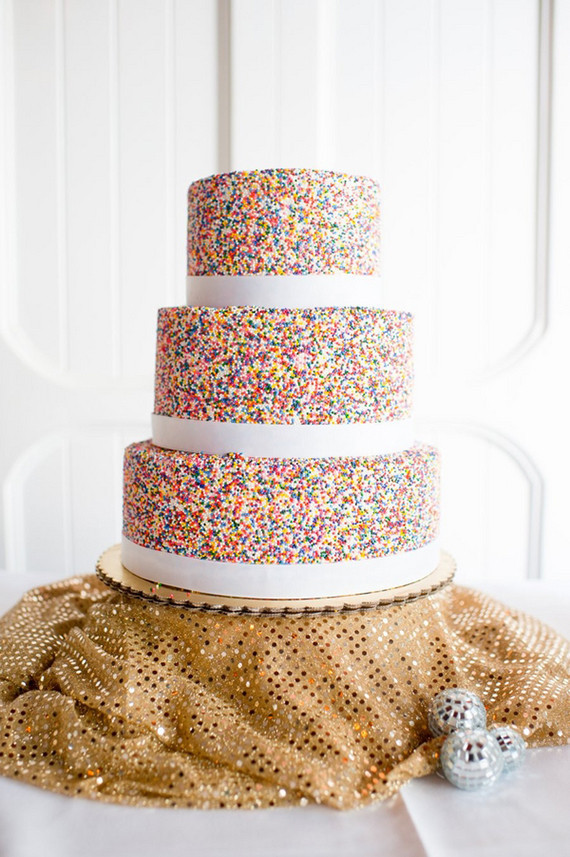 80's pop themed wedding cake