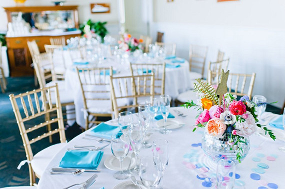 80's pop themed wedding tablescape