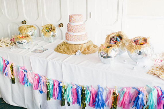 Dessert table with colorful tassels