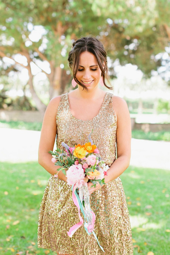 Bridesmaid colorful bouquet