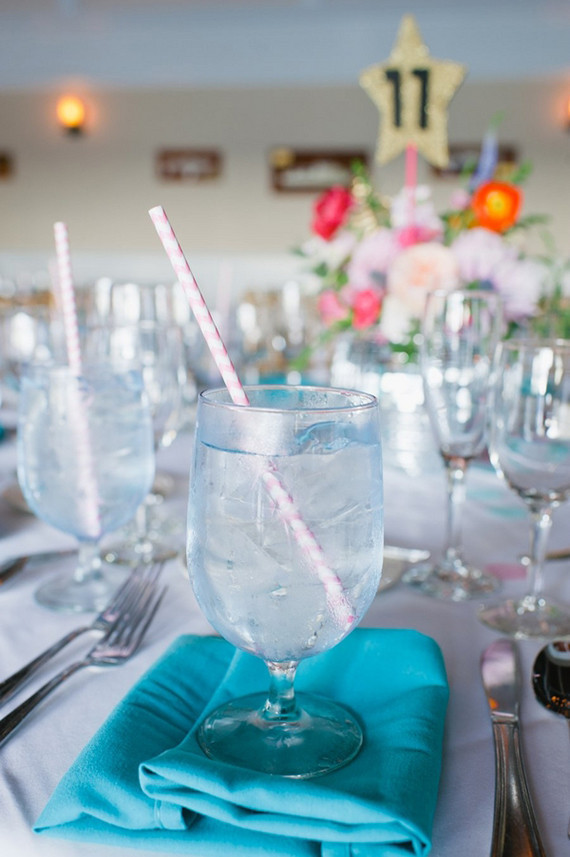 Pink striped straw