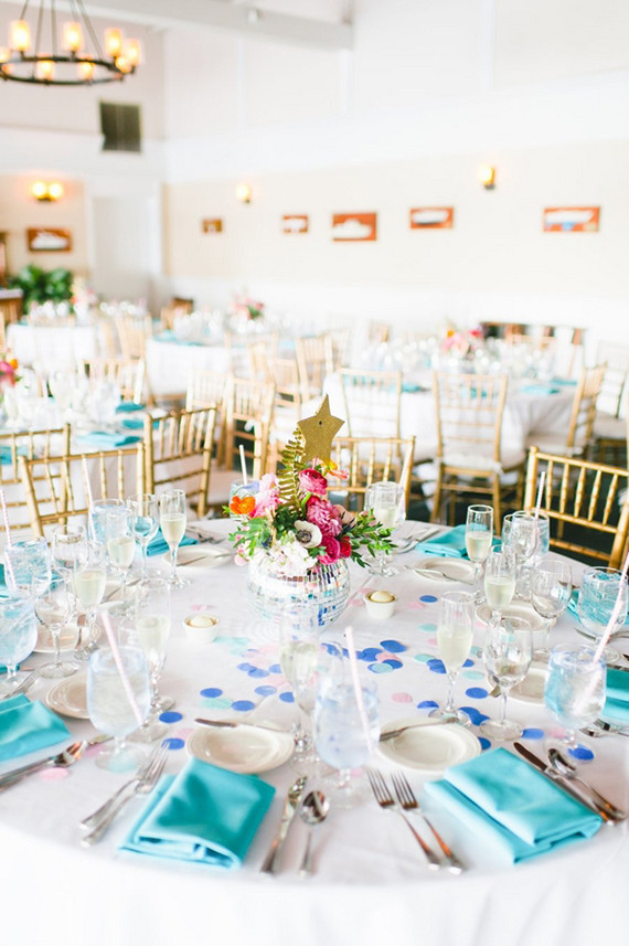 80's pop themed wedding tablescape