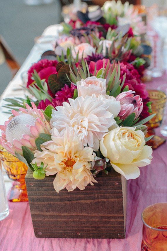 Pink and orange florals