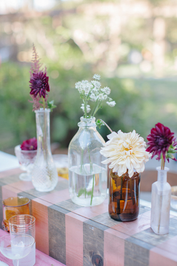 Southern California ranch wedding flower decor