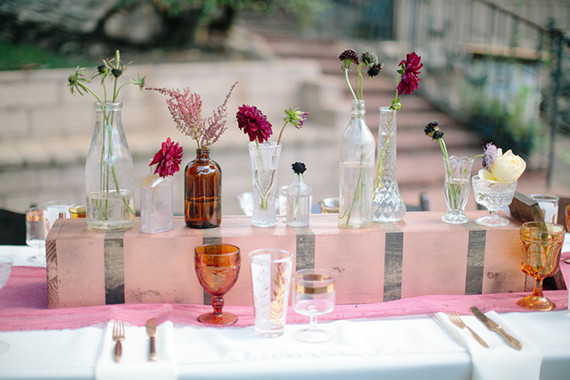 Southern California ranch pink and orange wedding tablescape
