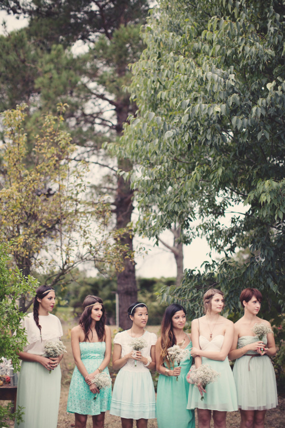 Aqua bridesmaids