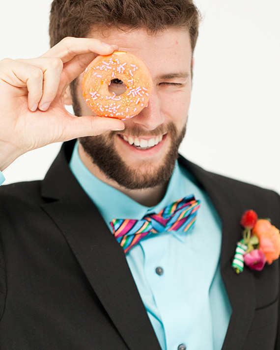 Colorful groom