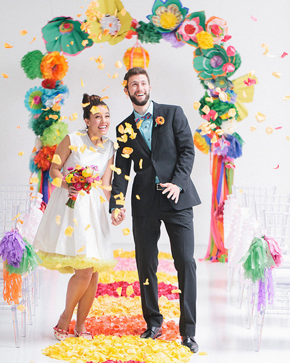 Modern, Colorful Wedding Portrait