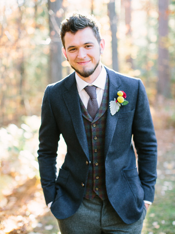 Groom in blue suit