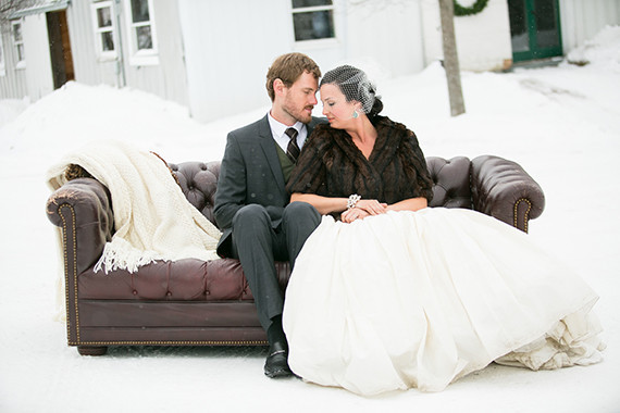 Snowy winter wedding inspiration Wedding Inspiration