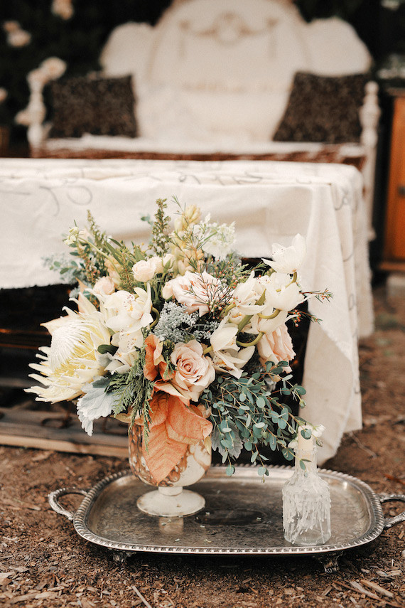 Rustic Christmas inspired florals