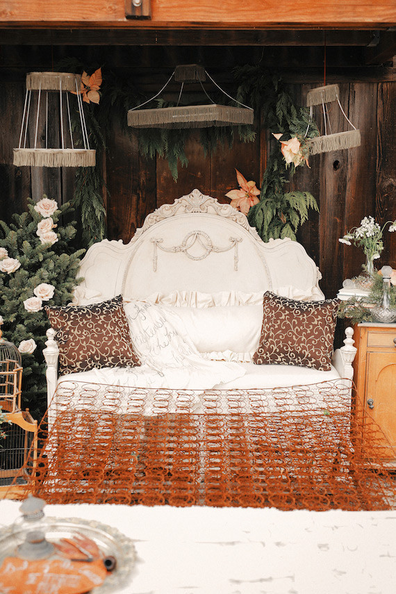 Rustic Christmas inspired lounge area