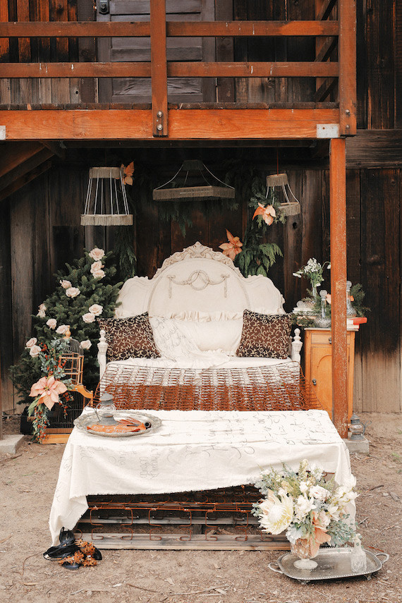 Rustic Christmas inspired lounge area