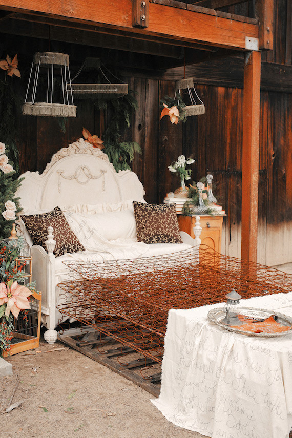 Rustic Christmas inspired lounge area