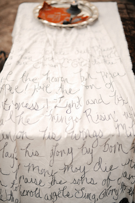 Calligraphy tablecloth Inspiration