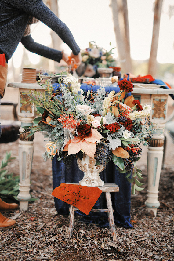 Rustic Christmas inspired florals