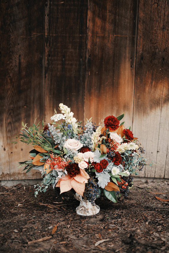 Rustic Christmas inspired florals