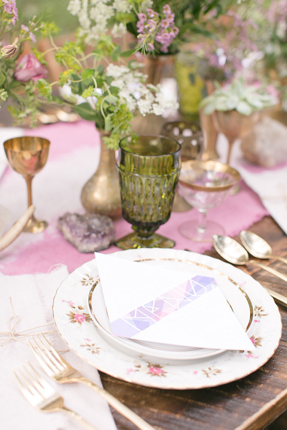 Modern Bohemian Wedding Place Setting Inspiration