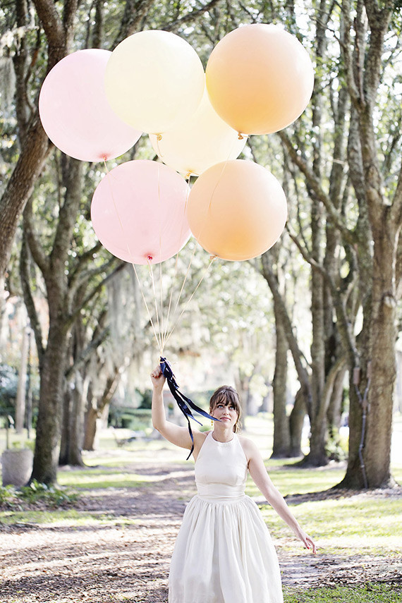 Pink wedding balloons