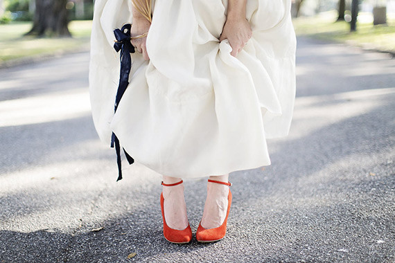 Red wedding shoes