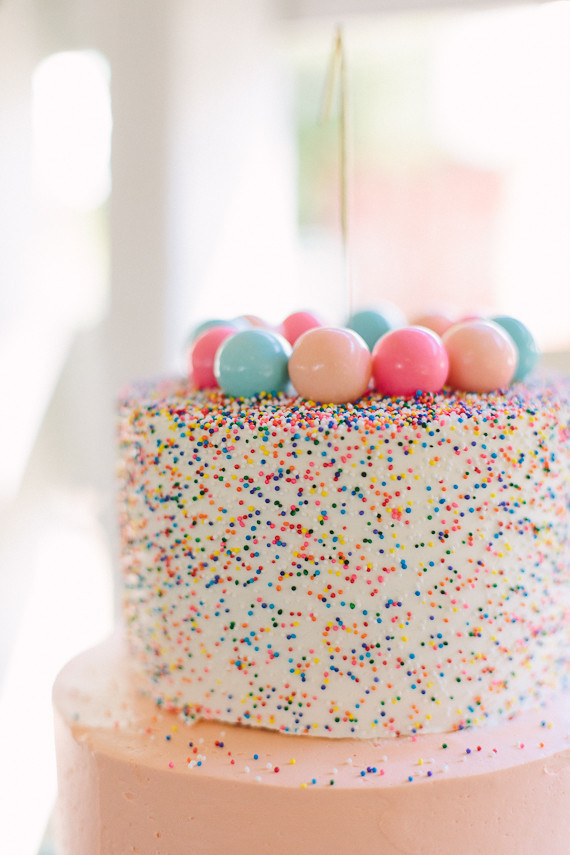 gumball confetti birthday cake