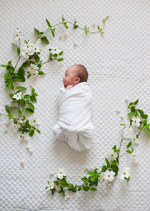 Spring floral newborn photos by Matt & Julie Weddings | Flowers by Bows and Arrows | 100 Layer Cakelet