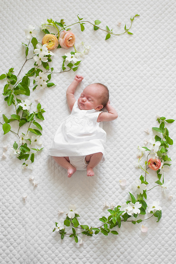 Spring floral newborn photos by Matt & Julie Weddings | Flowers by Bows and Arrows | 100 Layer Cakelet Inspiration