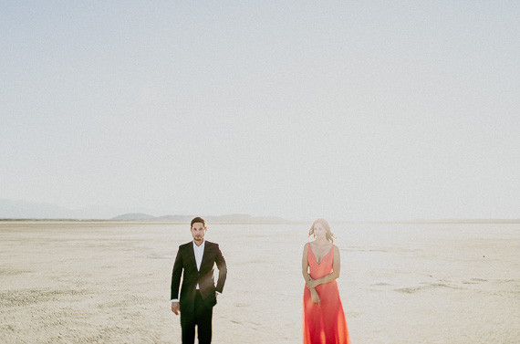Salt flat engagement shoot