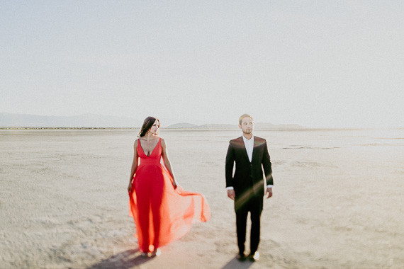 Salt flat engagement shoot