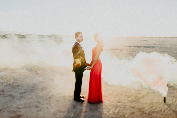 Salt flat engagement shoot