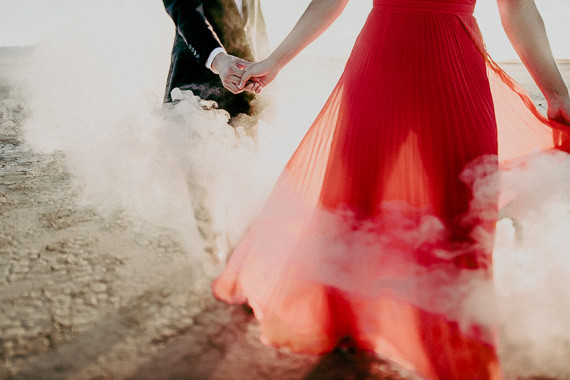 Smoke bomb engagement shoot