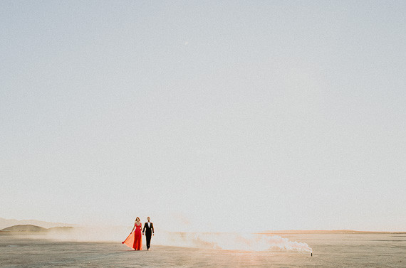 Salt flat engagement shoot
