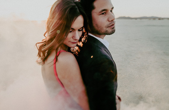 Salt flat engagement shoot