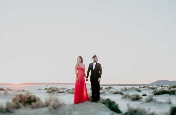 Salt flat engagement shoot