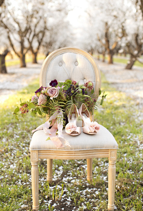 Burgundy anemone and rose bouquet