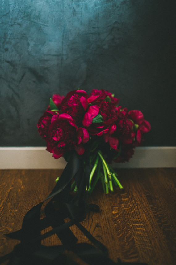 Red peony bouquet