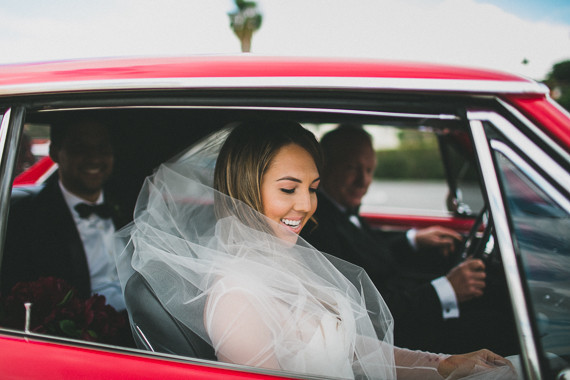 Red vintage getaway car